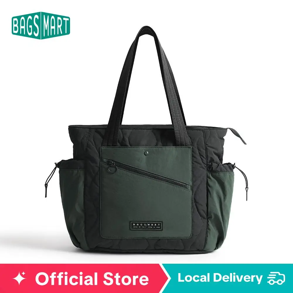 BAGSMART Travel Tote Bag for Women, Lightweight Quilted Shoulder Bag Handbag for Travel Work Gym TikTokShopfalldealsforyou