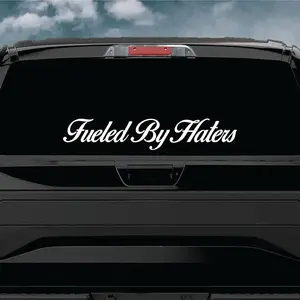 Fueled By Haters Car Decal Truck Bumper Sticker Window Windshield Banner JDM Vinyl