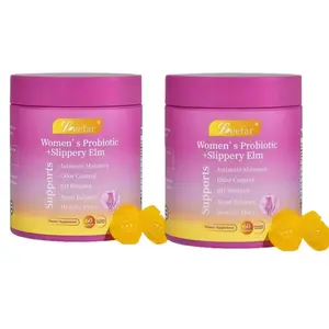 3x LEEFAR Women's Probiotic Gummies with Slippery Elm & Prebiotics for pH Balance and Intimate Comfort Hawaiian Pineapple Flavor 60 Gummies