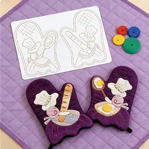 Susan Microwave Gloves Sewing Patch Template | With 4 Tracing Markers and Sewing Rings, Insulated Gloves Susan Girl Pattern Sewing Patch Transfer Assisted Tracing Template, Cream