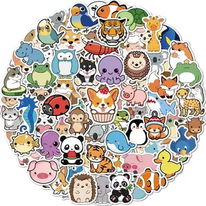 100 Pcs Animal Stickers for Kids, Cute Water Bottle Stickers for Kids Waterproof, Vinyl Laptop Kid Sticker Pack, Kid Classroom Prizes for Elementary Students