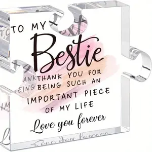Bestie Gifts for Women Friendship, 0.6" Thickness Acrylic Puzzle & Gift Box, Decorative, Perfect for Friends, Birthdays, Thanksgiving