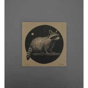 Raccoon Moon - High-Quality Print