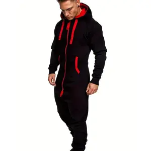 Men'S Trendy Jumpsuit Rompers Autumn Winter Zipper Long Work Suit