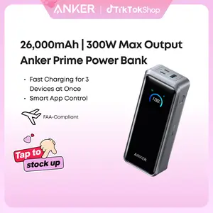 [Live Only] Anker Prime Power Bank, 26,250mAh 3-Port Portable Charger with 300W Max Output, Two-Way Charging, TSA-Approved, App Control, for MacBook, iPhone 17/16 Series, and More (Base Not Included)