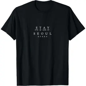 100% Cotton Stay Seoul - South Korea Coordinates Souvenir T-Shirt