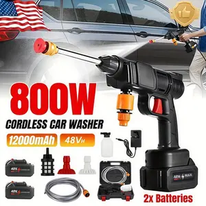 Portable Cordless Pressure Washer Gun - 48V Battery Powered High-Pressure Cleaner for Car, Fence, Wall, Patio, and Deck