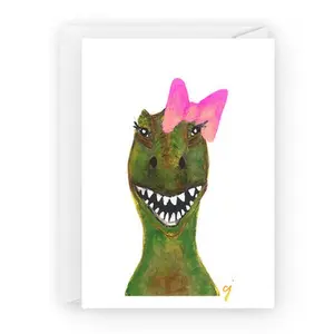 Roaring Charm: Girl Dino Acrylic Art for Framing & Gifting