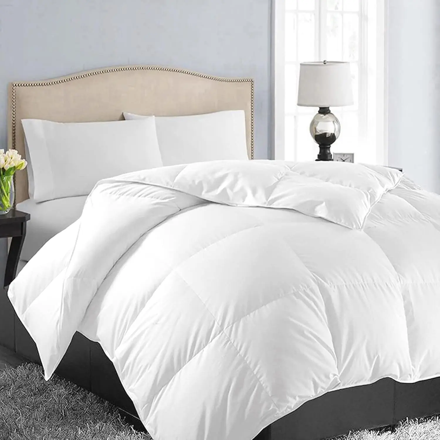 EASELAND All-Season Polyfill Bed Comforter Set - Soft Bedding, Queen Option, Quilted Duvet Insert with Corner Tabs, Lightweight, OEKO-TEX Certified, Machine Washable, Vacuum-Compressed for Eco-Friendly Shipping