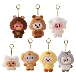 Kawaii Plush Keychain – BT21 BABY Zoo Series Cute Cartoon Doll, School Bag Pendant & Birthday Gift