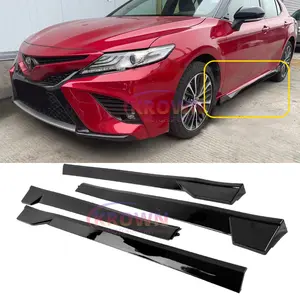 FITS 2018-2024 TOYOTA CAMRY GLOSSY BLACK TRD STYLE 4PCS ADD-ON SIDE SKIRT KIT