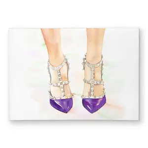 Begin Home Decor C1ROAR57IAZ2QF 5 x 7 ft. Purple Studded High Heels - Stylish Bedroom Purple Outdoor Rectangle Area Rug