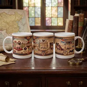 Pug Lore & Legacy | Vintage Infographic Heritage Mug