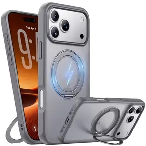 Phone Case - Enhanced 360°Magnetic Ring Holder Phone Case, Compatible with iPhone 17 Pro Max, 16/15/14/13/12/11, Soft Matte Edge, Magsafe Compatible, Skin Feel Design