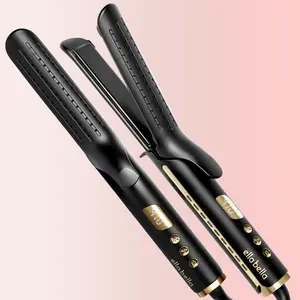 ELLA BELLA Hair Straightener & Curler 2 in 1, Airflow Flat Iron Curling Iron Combo with NST Plates, Air Curler & Straightener for Short and Long Hair, Smooth Glide Hair Styling Iron for Salon Results