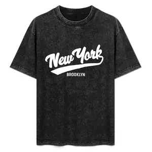 New York Brooklyn Washed T-Shirt, Retro Script Graphic Tee, Casual Oversized Wear, Great for Urban Outfits, Daily Style and Gift for NYC & Brooklyn Lovers