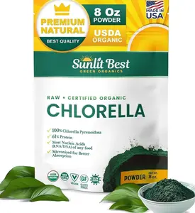 Sunlit Best Chlorella Powder Organic USDA, Green Algae Chlorella Powder, Broken Cell Wall Chlorellas, Raw Vegan Protein Chlorophyll - Non GMO, Gluten Free Superfood, Immune Support Supplement, 8 oz