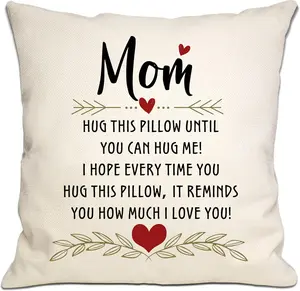 Mom Gift from Daughter Son Hug Throw Pillowcase Cover I Love You Reminder Gift for Mom Mother Mama Birthday Gift Thanksgiving Gift (mom)