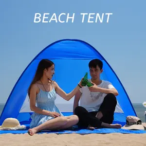 UV-Protective Seaside Camping Tent, Family Quick-Setup Sun Shelter , Fully Automatic Pop-Up Beach Tent, Suitable for Beach, Lawn, and Park Use