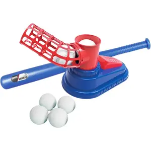 Kids Baseball Pitching Machine, Baseball Trainer, Outdoor Sports Games, Baseball Hitting Machine for Boys and Girls, Birthday Gifts, Red