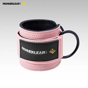 MANUEKLEAR Ankle Straps with D-Ring for Cable Machine Kickbacks, Glute Workouts, Lower Body Exercises - Adjustable Leg Straps, Wrist Cuffs,Premium Leather Feel & Neoprene Padding