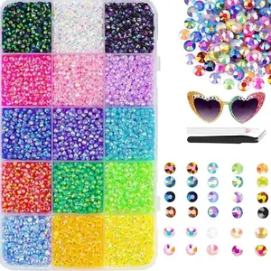 New 18000Pcs 15 Color 3mm Resin Jelly Rhinestones for Crafting Bedazzling, Multicolor Flatback Gems for Crafts Clothing Clothes Tumblers Shoes Nails, Flat Back Mixed Color Bulk Bedazzler Kit Jewels with Gifted Tool, jselly resin rhinestones