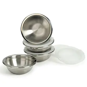 RSVP Set of 4 Stainless Steel Prep Bowls with Lids