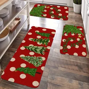 2-3 pcs/set Merry Christmas kitchen floor mat, Kitchen Rug, Christmas tree rug, Wonderful time rug,  Home decor carpet, Machine Washable