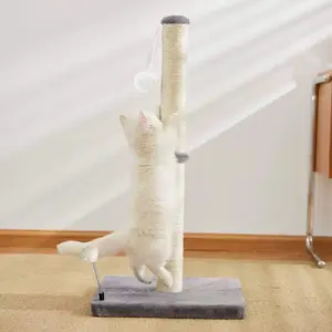 Cat Scratching Post, Large Sisal Scratch Post for Indoor Cats, Posts Trees with Hanging Ball, for Kittens & Adult Cats, Vertical Cat Scratch Pole, Sturdy Base, Pets Product