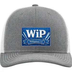 WIP (Work In Progress) Faith Hat | Philippians 1:6 Patch Hat | Richardson 112 Trucker Hat | Christian Hat | Support God’s Building Billy