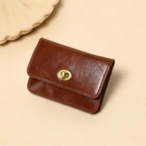 RFID Protection Short Women's Wallet – Hot Selling Solid Color Retro Lock Purse, Multi-Layer Card Holder, Coin Purse, Compact Size with Elegant Design
