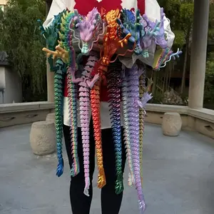 3D Printed Dragon Model, 1 Count Colorful Desktop Decoration, Home Decor Ornament, Perfect Holiday Gift, Office Desktop Ornament, Collectible Room Decor