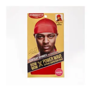 KISS - RED POWERWAVE SILKY SPANDEX DURAG (RED)