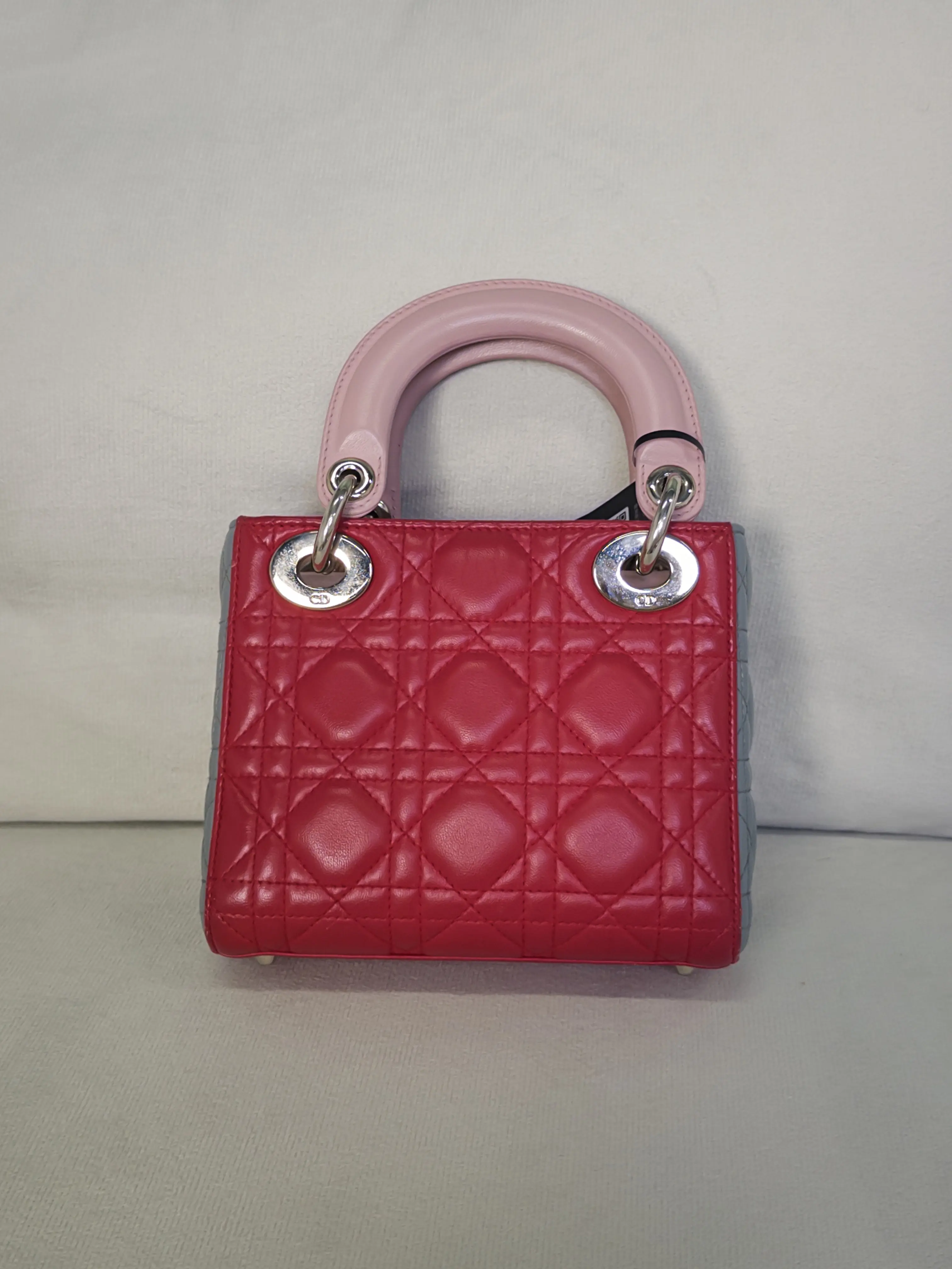 Pre-owned Dior Lady Dior' Cannage Lambskin Tri Tone Bag W/Strap