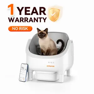 POKPAW Smart Hands-Free Self-Cleaning   , Large Capacity, Odor-Free, APP Control, Automatic Kitty   for Multi- Home,large smart   for 2 or more , High Privacy & Safety Protection,  Companion