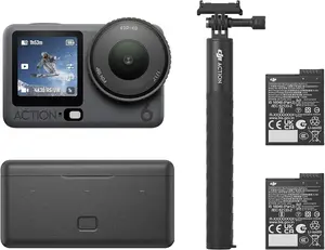 DJI Osmo Action 6 Enhanced Combo 8K Waterproof Action Camera - 1/1.1" Square Sensor, f/2.0-f/4.0 Variable Aperture, Extended Power with 2 Batteries, 1.5m Extension Rod, Battery Case