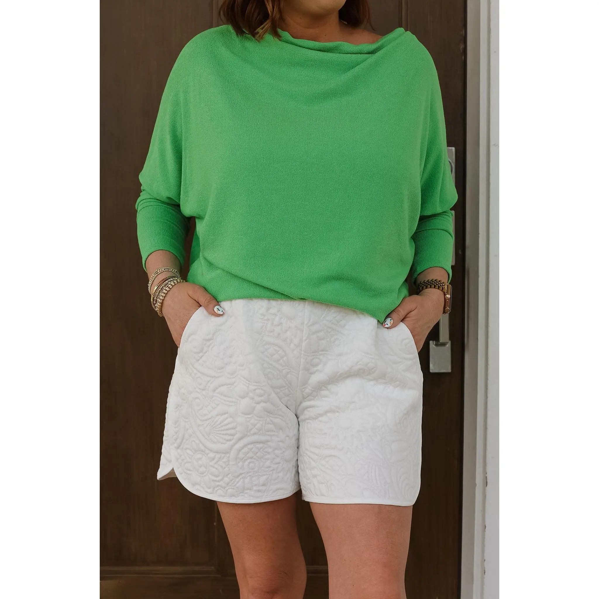 IhKate Quilted Shorts - Cloud Dancer