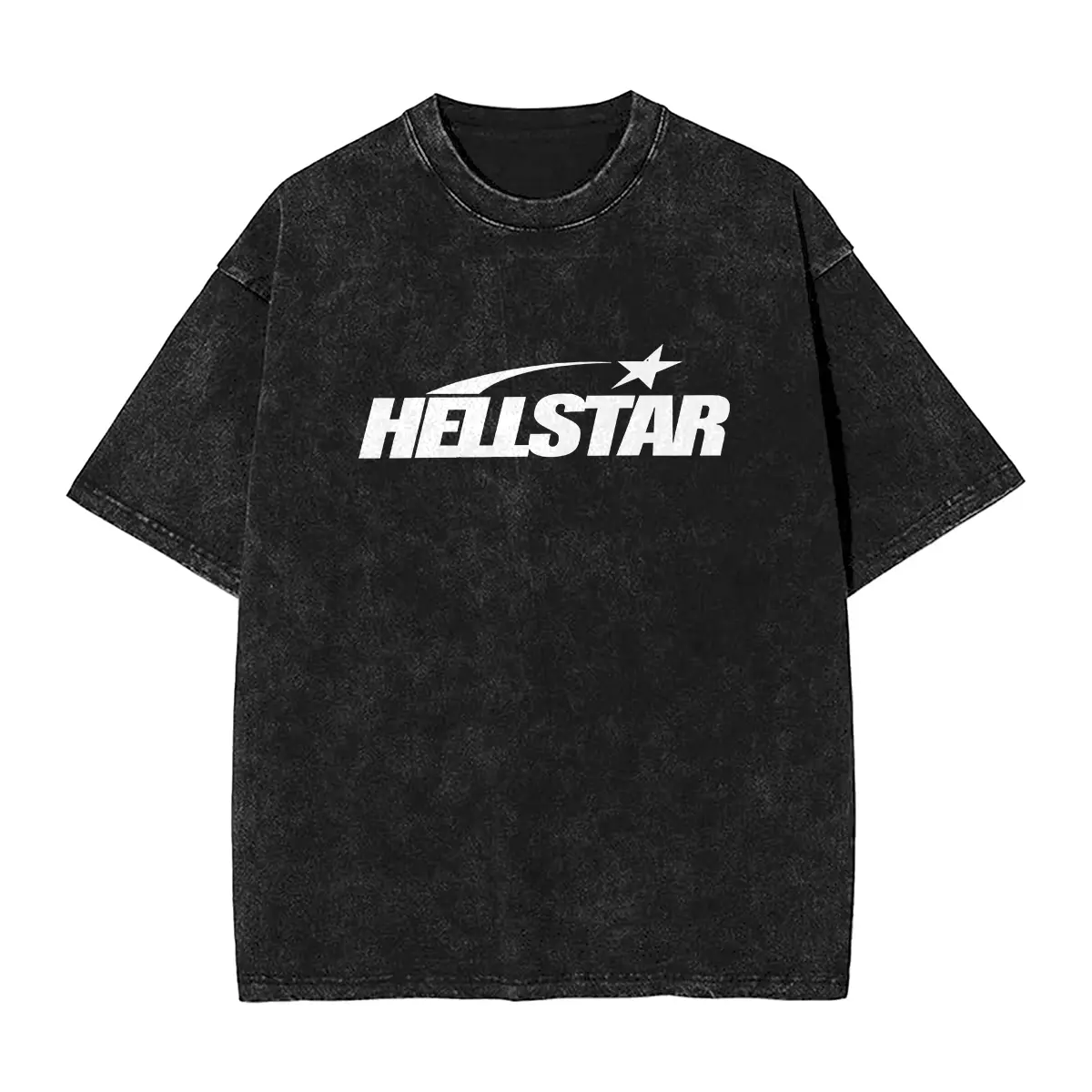 Hellstar Graphic T - Shirt, Unisex Retro Style Tee with Star & Arc Design, Classic Fashion Top for Men and Women, Timeless Casual Wear