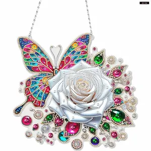 Acrylic 2D Flat DIY Special Shape Hanging Diamond Art Kits Diamond Painting Set Rhinestone Diamond Art Window Pendants Window Hanging Art for Home Decor