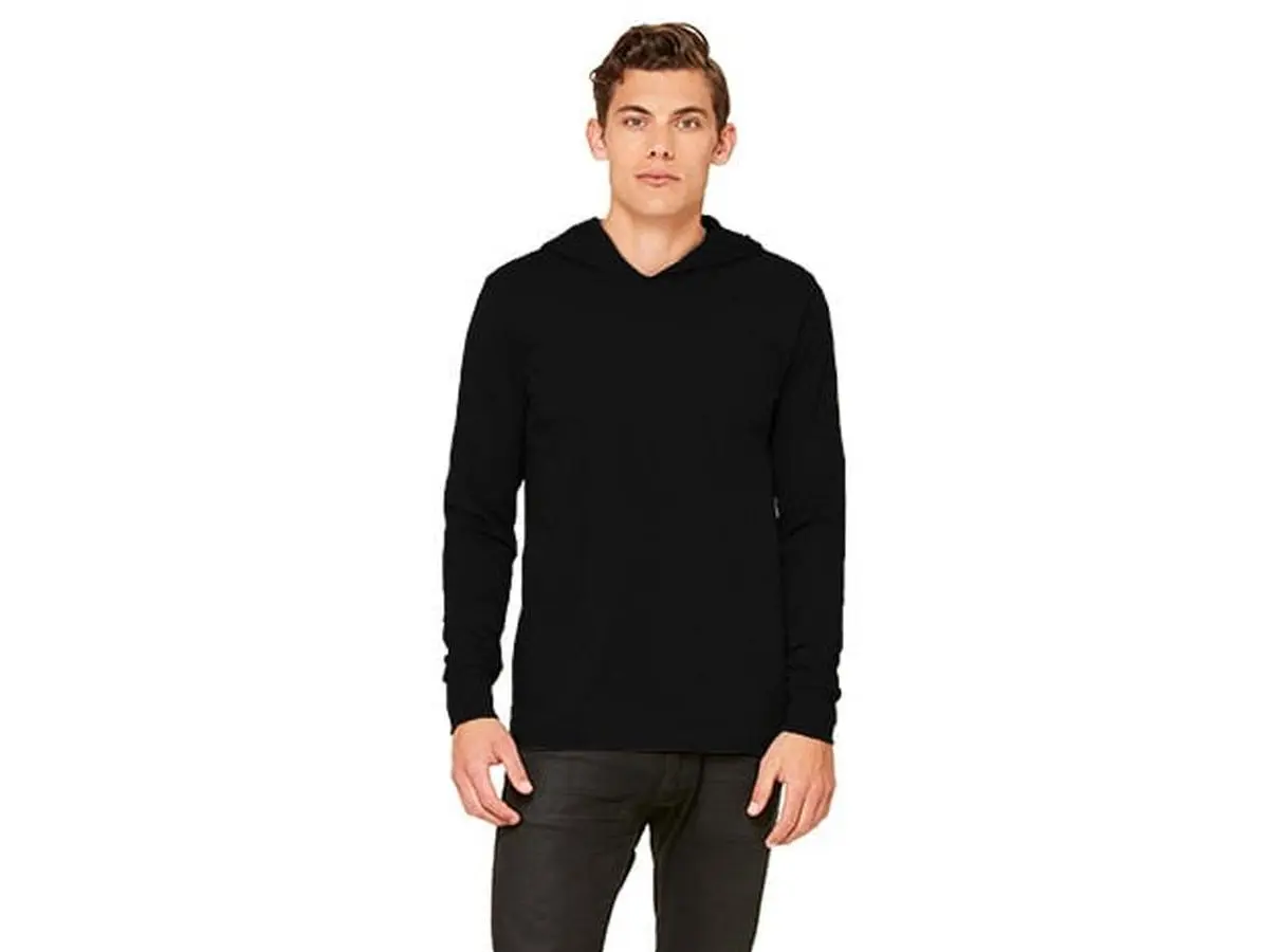 BELLA Classic Jersey Hooded Pullover Sweatshirt, Plain Unisex Fit with Longsleeves and Crossover V-Neck, Sweatshirts, Layering Outfits, Extra Small, Retail, Side-Seam, All Seasons, Criss Cross Neck, Tops, Retail Fit, Side Seams, Long Sleeve, Universal, Me