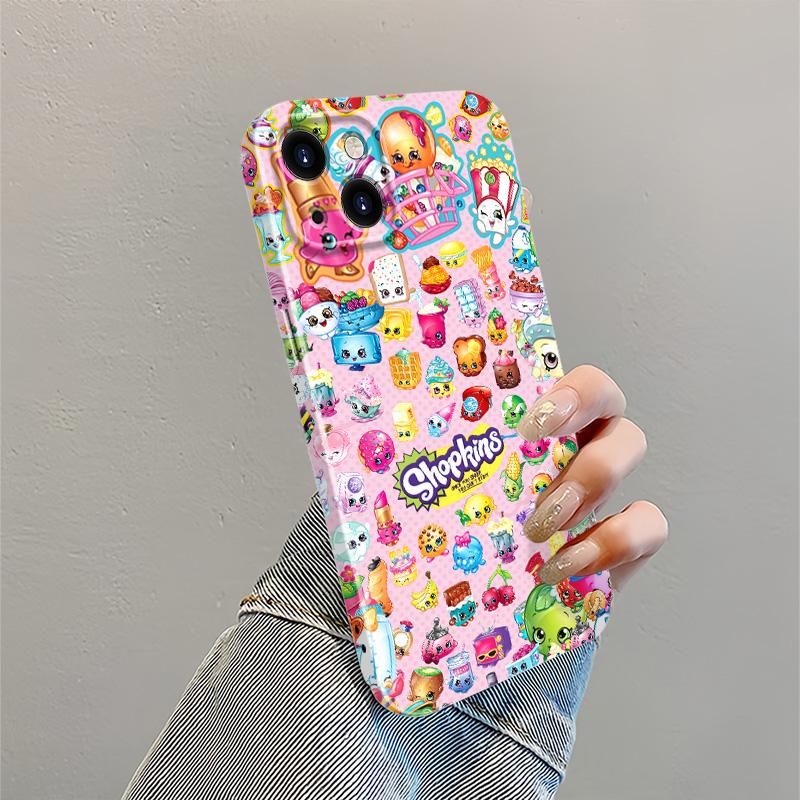 Shopkins cartoon print phone case, suitable for iPhone 17 Pro Max/Plus 16 15Plus 14 13 12 11 shockproof mobilephone protective cover y2k aesthetic phone case