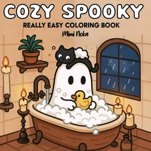 Cozy Spooky really easy coloring book.