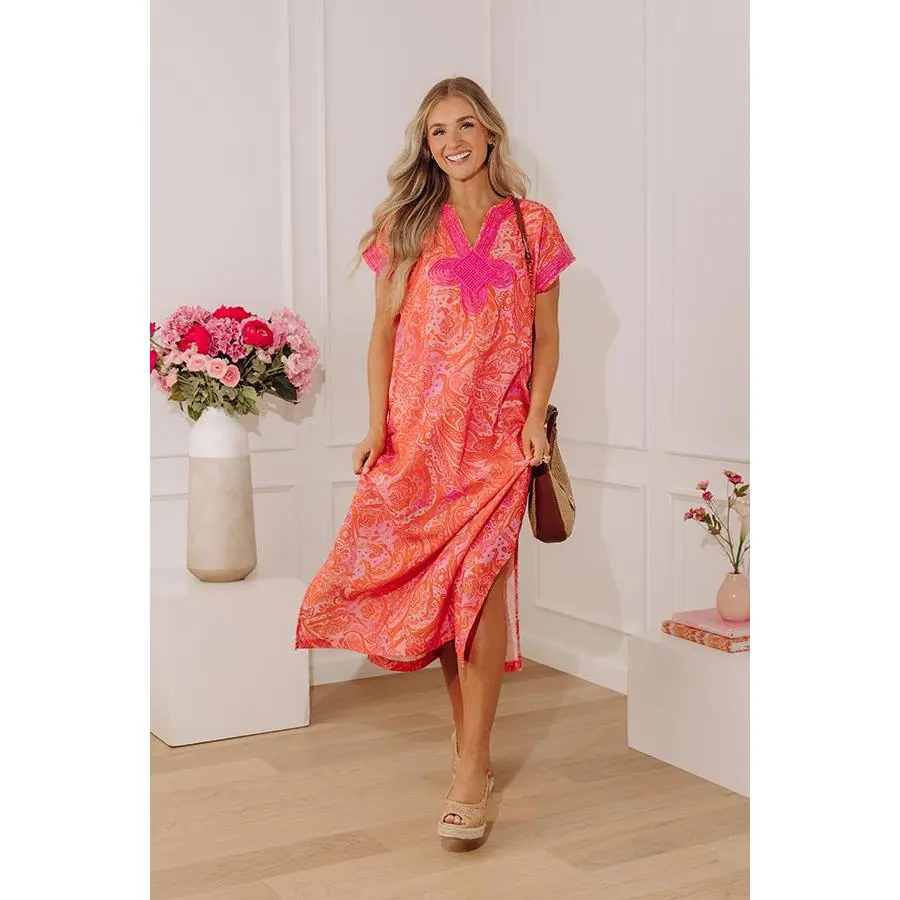 Sunset Society Paisley Caftan Midi Dress