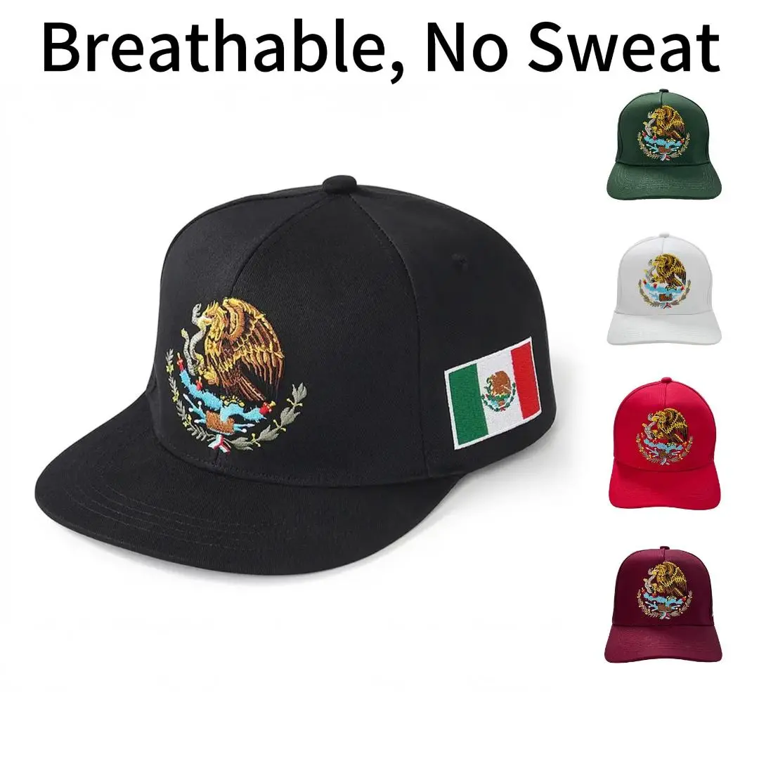 Casual Mexican Flag Baseball Cap, dandy hats Embroidery Fitted Cap Adjustable Hat, Snapback Embroidery Hat Outdoor Cap Weather Resistant Embroidered barbas hats gorras para hombres  country hats phrygian cap slash hat south carolina white snapback