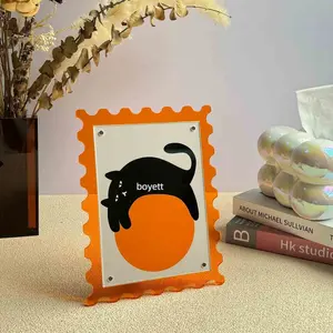 Colorful Magnetic Acrylic Frame, Transparent Desktop Decorative Frame, Modern Design, Suitable for Home and Office, Elegant Desk Decoration