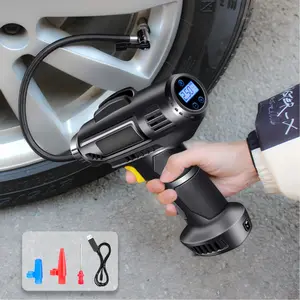 Portable Car Cordless Tire Inflator, Multipurpose Handheld Car Air Pump, Digital Display Car Air Compressor with LED Lights, for Mortorcycle, SUV, Truck