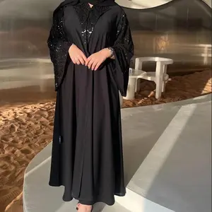 The Ramadan Black Open includes Dubai luxury Islamic clothing, Muslim dresses, black beaded women's clothing
