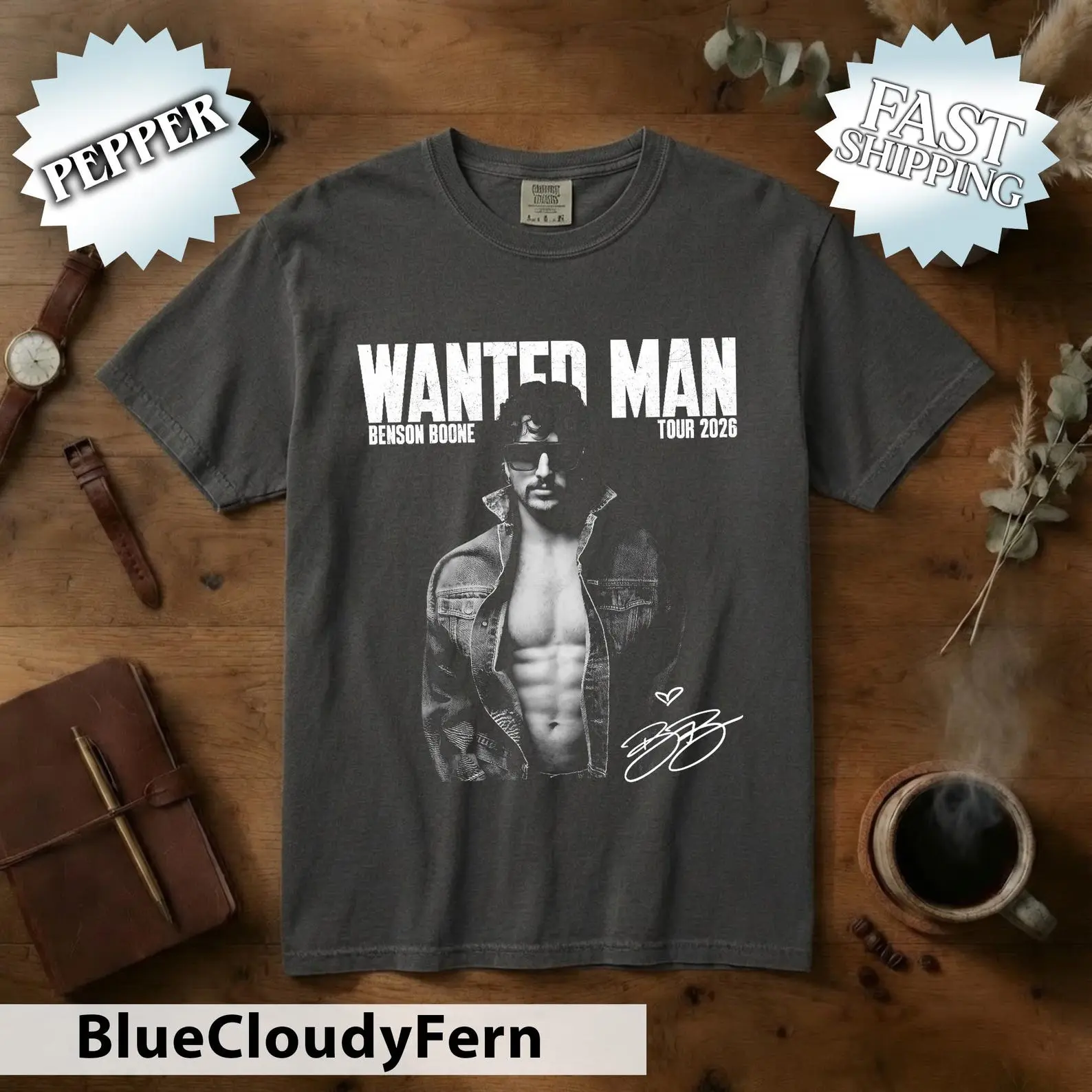 Comfort Colors Benson Wanted Man Tour 2026 Shirt, Benson Boone Shirt, Retro Music Concert Shirt, Wanted Man Inspired Graphic Tee