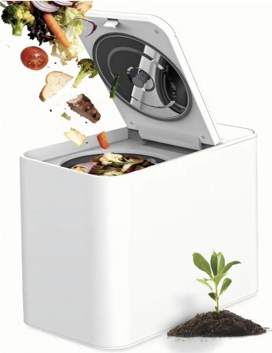 3L Compact Electric Composter, Kitchen Smart Countertop Compost Bin | Self-Cleaning & Digital Display, Converts Food Waste into Fertilizer in 4-6 Hours for Indoor Use, Odorless, Compact for Home Mom Daughter Non-toxic Black Friday Fall Kitchen