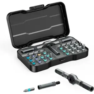24-in-1 Small and Durable Allen&PH/Torx/Slotted   Set|Compact and Solid T-Handle Set, Detachable Multi-Bit Ratchet Driver for Electronics, Allen Wrench, Phone Repair&Furniture